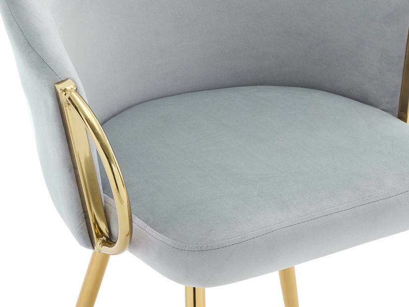 Set 2 ks. jídelních židlí Archie DC 1171 (šedá + zlatá)