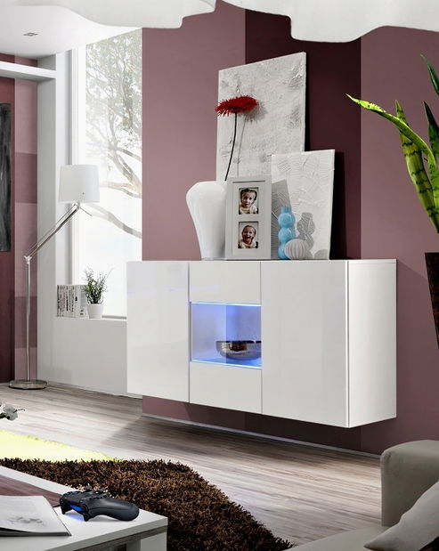 Vitrína na stěnu Fly II 23 WW FY SBII (s osvětlením) *bazar