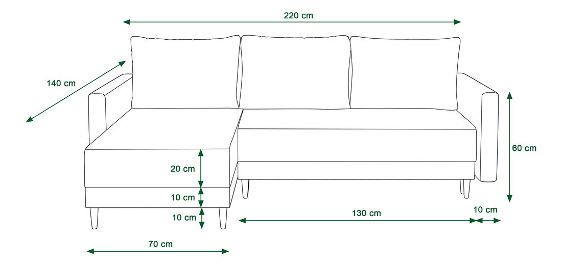 Rohová sedací souprava Glimmer L (fialová + bílá) (L)