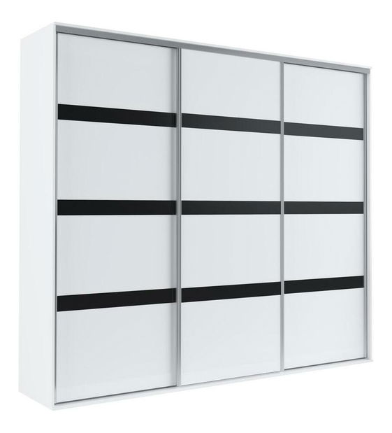 Šatní skříň s posuvnými dveřmi Gantera 3 E (bílá)
