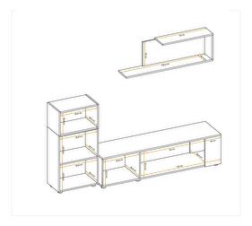 Obývací stěna Mantes WWT1 (bílá matná + dub wotan)