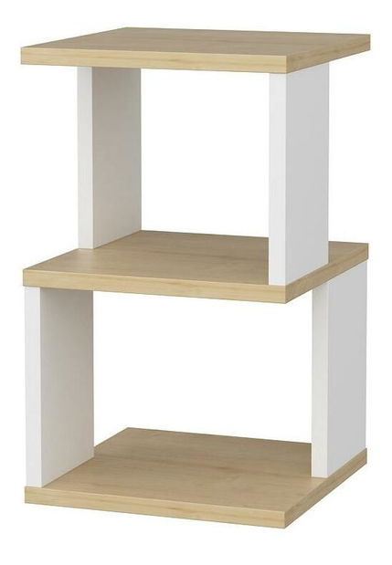 Noční stolek Caramello (dub + bílá)