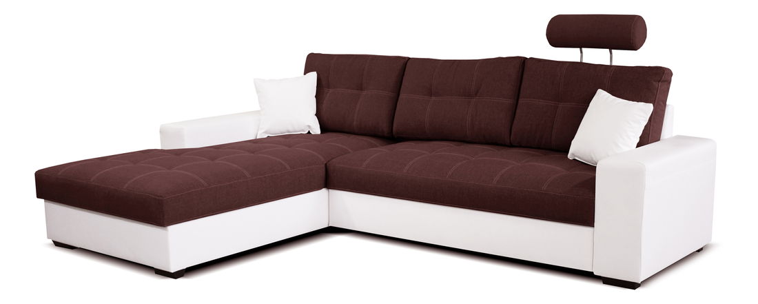 Rohová sedací souprava Corato L+2F (bordó + bílá) (L)