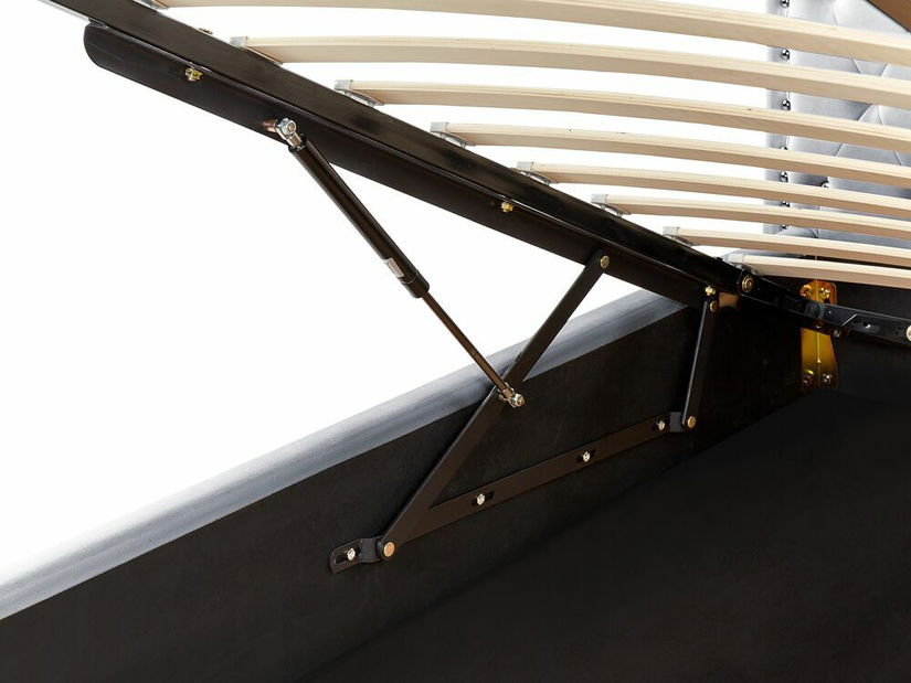 Jednolůžková postel 200 x 90 cm Metty (šedá) (s roštem) (s úl. prostorem)