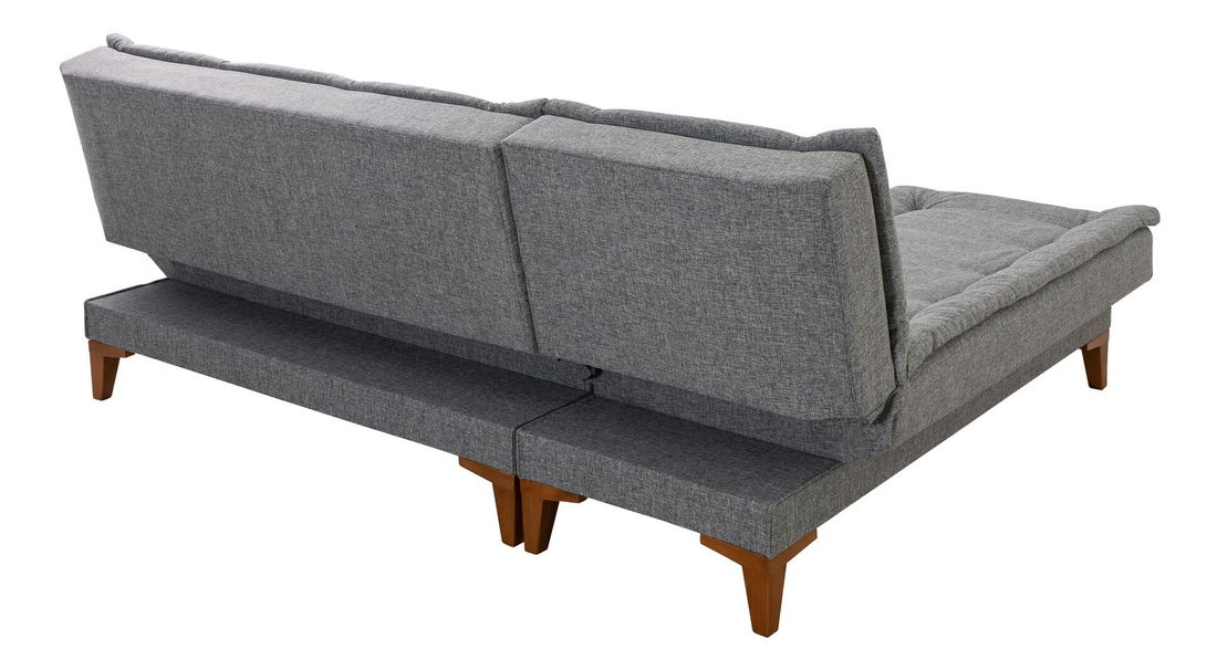 Rohová sedací souprava Santic (tmavě šedá)