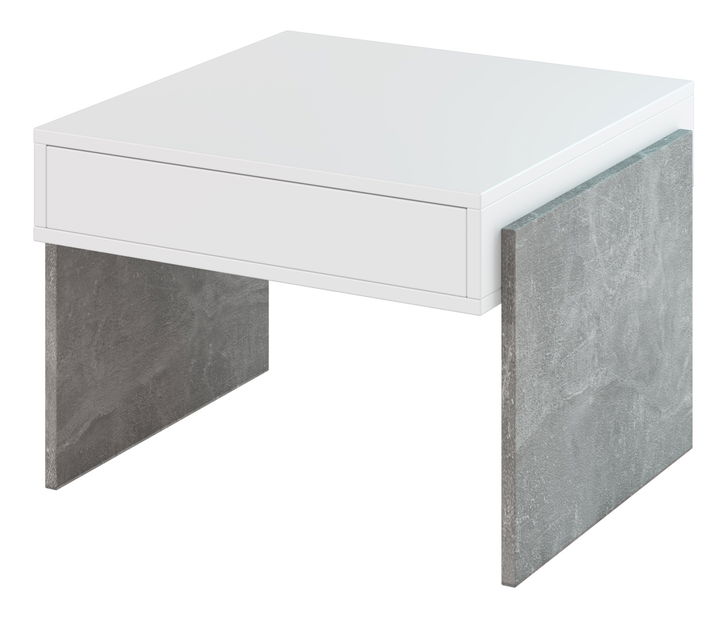 Konferenční stolek Zantra (bílá + kámen)