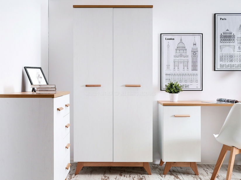 Nábytek do studentského pokoje Bajas 05 (bílý + dub)