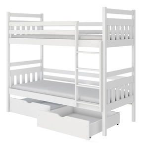 Dětská patrová postel 90 cm Aras (bílá) (s rošty)