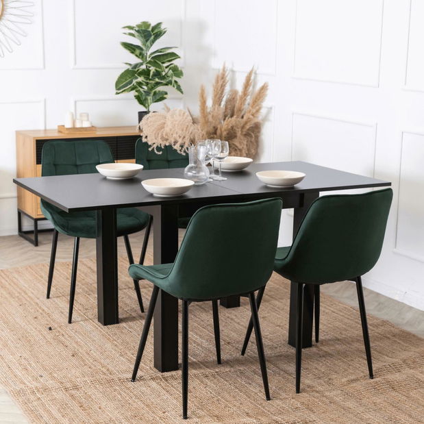 Rozkládací jídelní stůl Menores (černá) (pro 4-6 osob) *výprodej