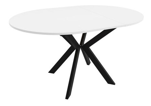 Rozkládací jídelní stůl Ulnasia 100 (černá + bílá arktická) (pro 2-4 osoby)