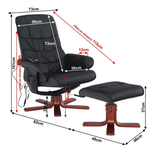 Relaxační křeslo Aurelia (černá)