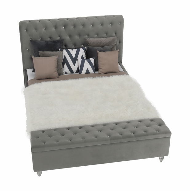 Manželská postel 160 cm Angi (šedá) (s roštem)