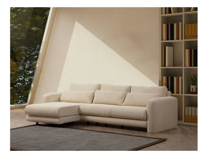 Rohová sedačka Lelysena (L) (béžová + černá)