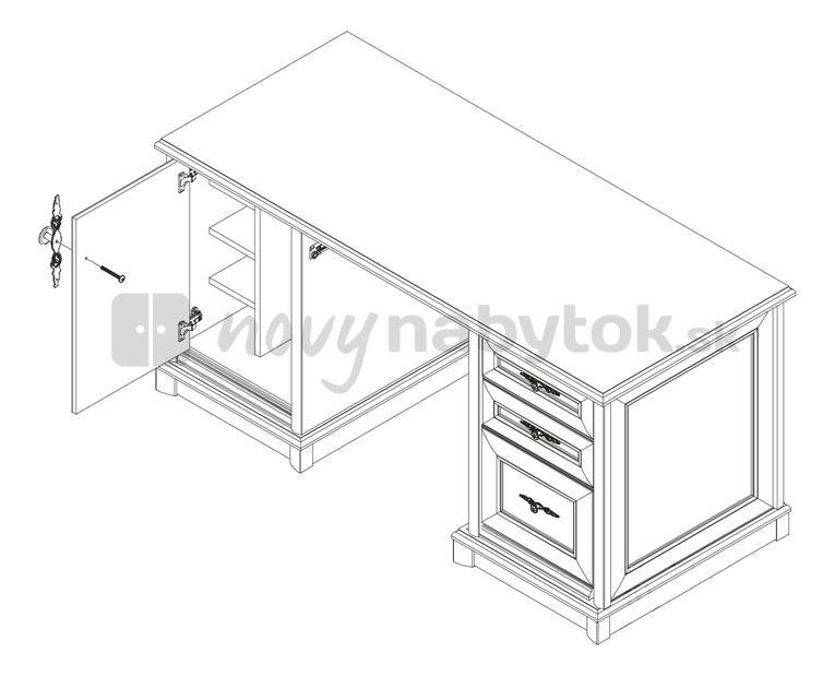 PC stolek BRW KENT EBIU 158K (Kaštan)