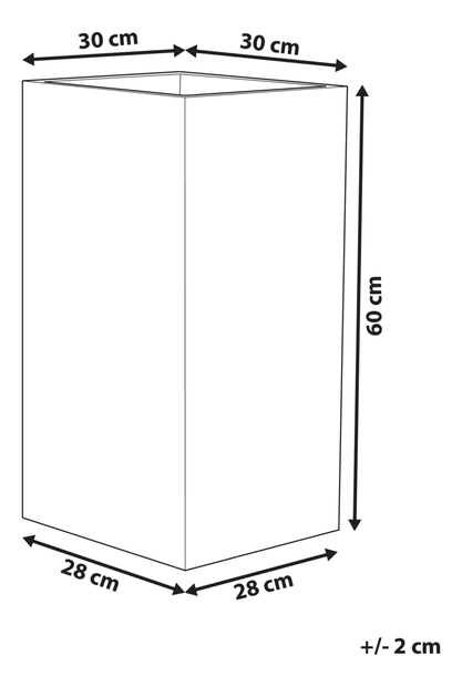 Květináč GANIO 60x30x30 cm (kámen) (hnědá)