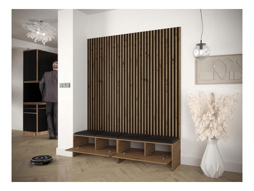 Předsíň Esmaldos V (dub artisan + černá + hnědá)