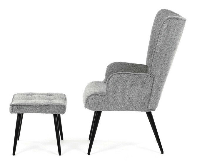 Křeslo s taburetkou Akitta (šedá)