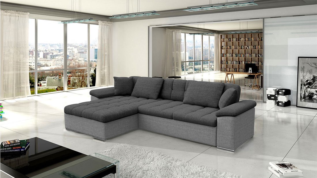 Rohová sedací souprava Dante (šedá + grafit)