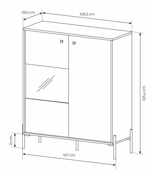 Vitrína Scandia (dub scandi + jedlička scandi)