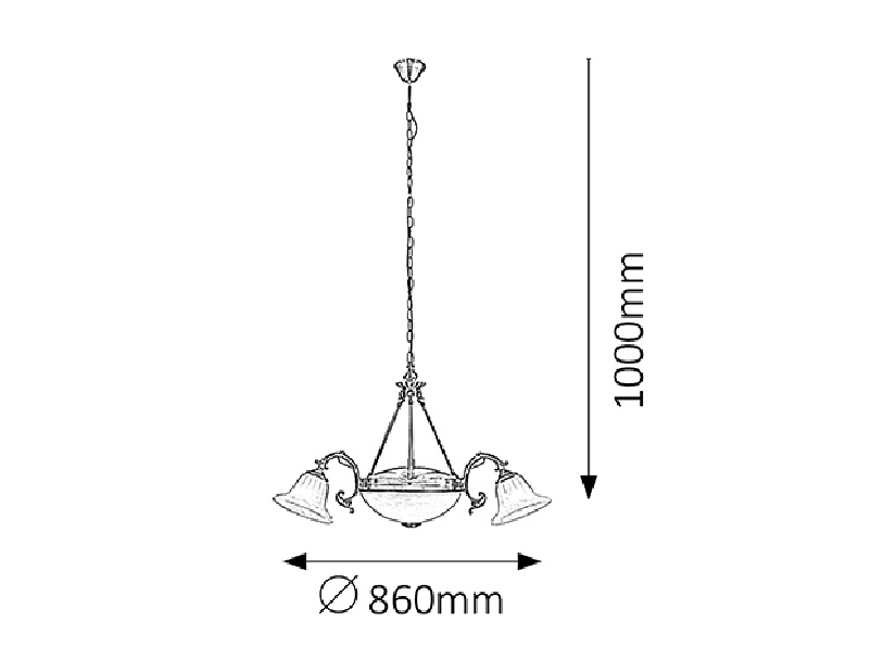 Lustr Orchidea 8553 (bronzová + rýžové kamenné sklo)