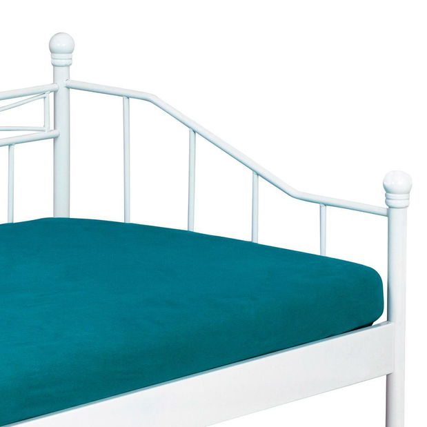 Kovová postel 90x200 Bakarissa (bílá matná)