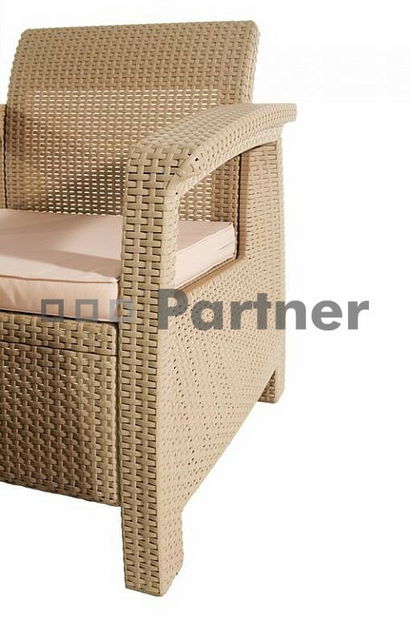 Zahradní křeslo Corfu cappuccino (um. ratan)