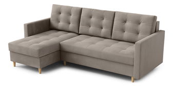 Rohová sedací souprava Divas (L) (tmavobéžová)