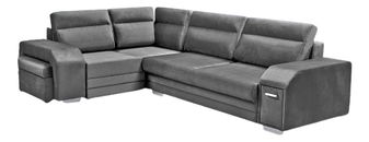 Rohová sedací souprava Alfredo (tmavě stříbrná) (L)