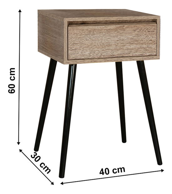 Noční stolek Alyxia (dub)