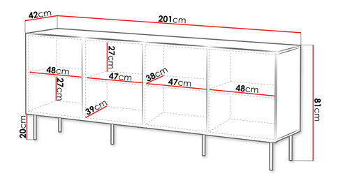 Komoda Orlandio 4D (ořech warmia)
