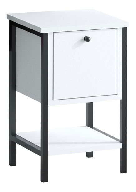 Příruční stolek Aliex 1 (bílá + černá)