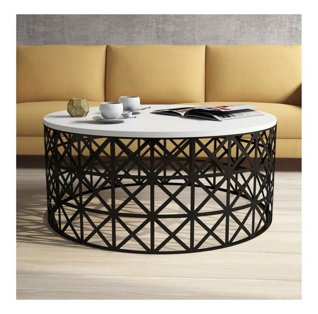 Konferenční stolek Vutada (bílá + černá)