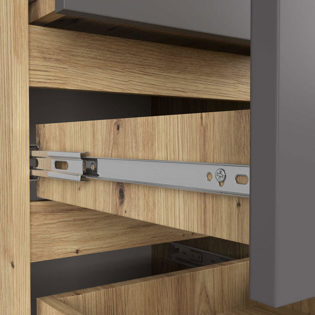 Komoda Cipriano III (dub artisan + šedá)