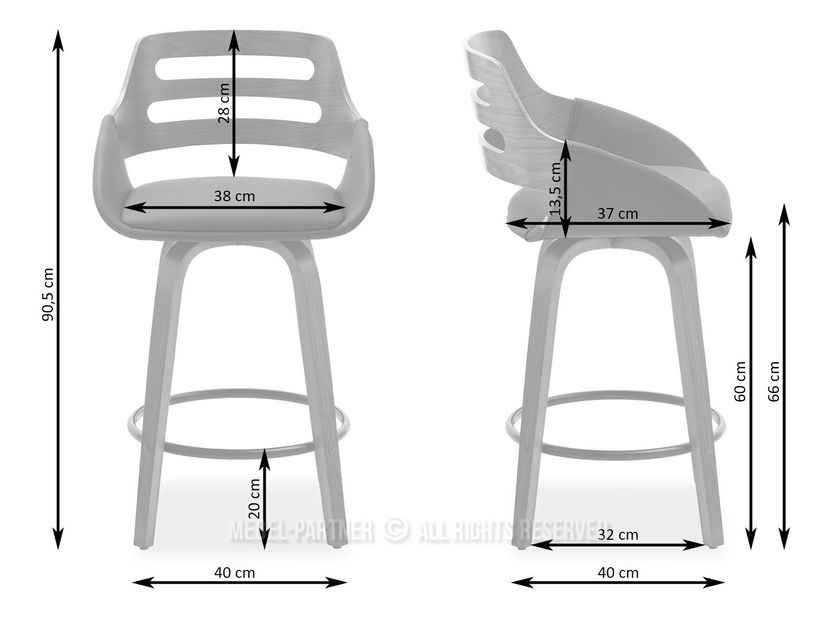 Židle Theo H (ořech tmavý + černá)