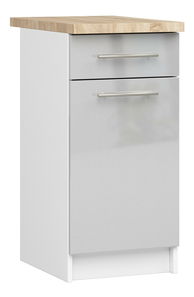 Dolní kuchyňská skříňka Ozara SZ40 SZ1 (bílá + metalický lesk)
