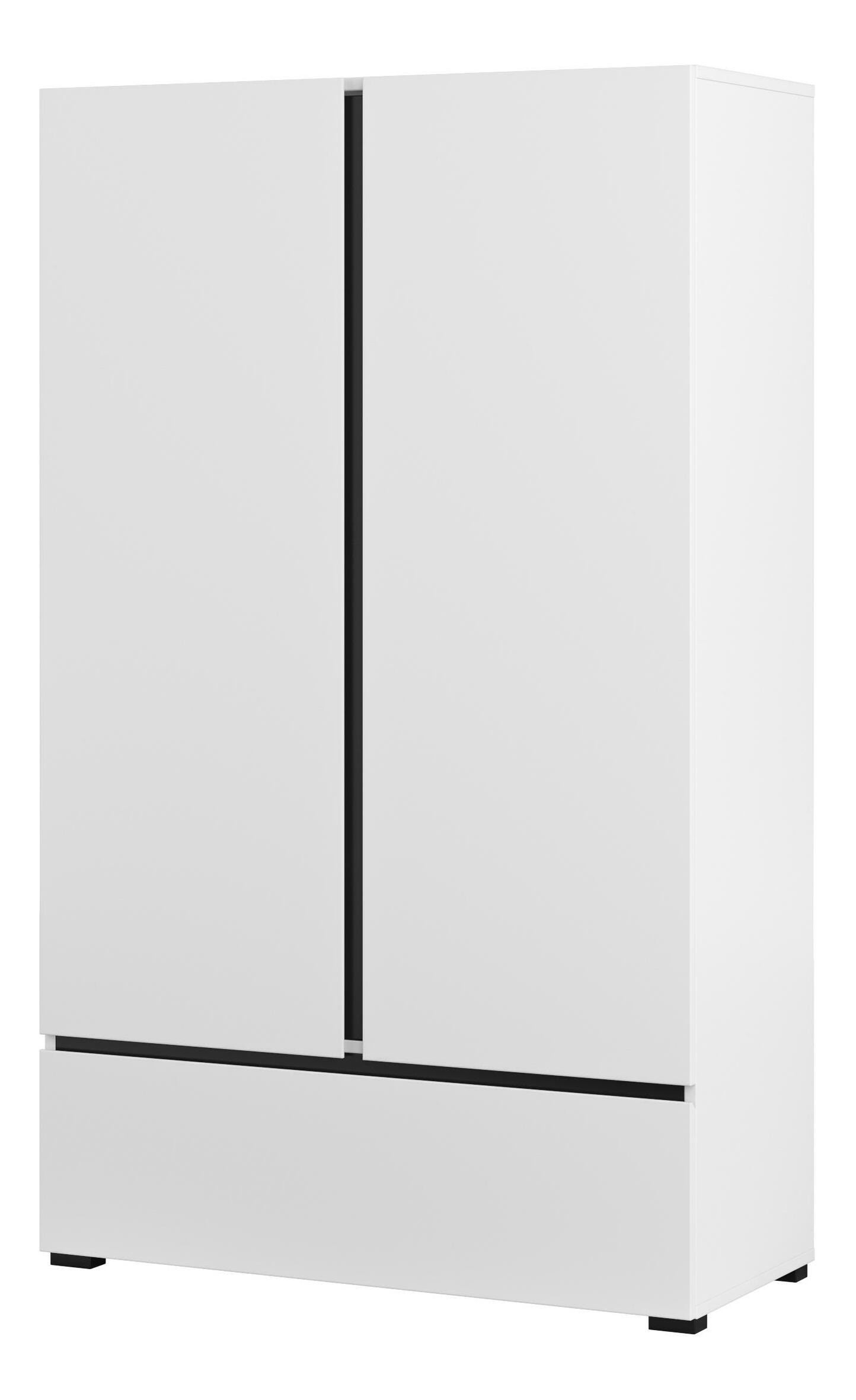 Policová skříň Crossroad S38 (bílá + černá)