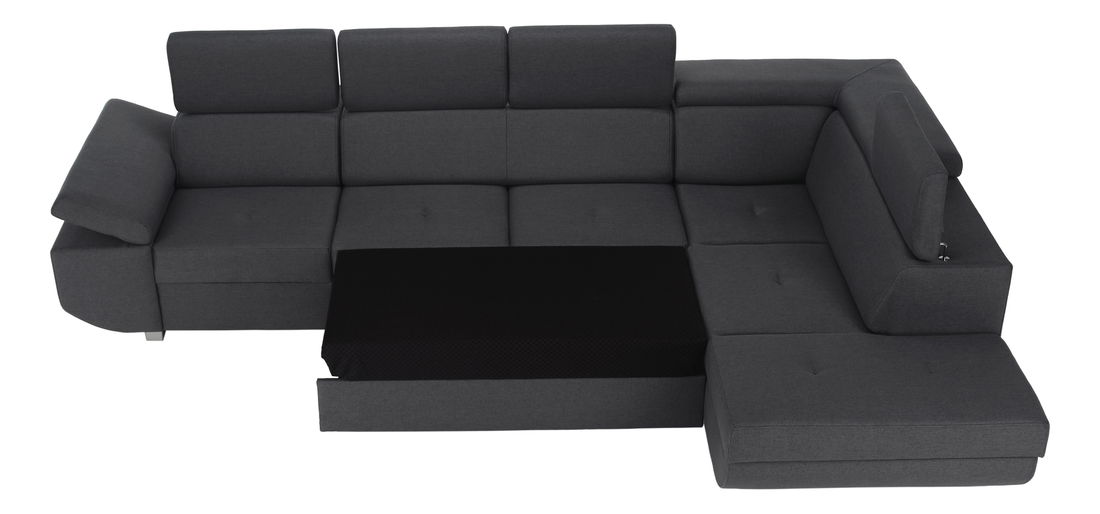 Rohová sedačka Meven (tmavě šedá) (P)