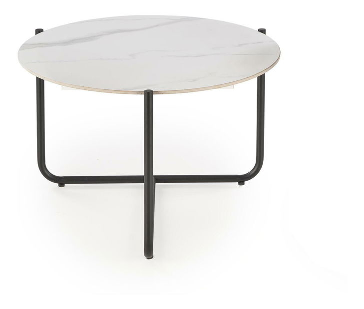Konferenční stolek Acuna S (bílý mramor + černá)