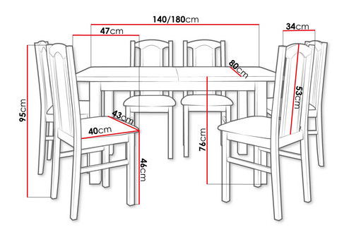 Jídelní set (pro 6 osob) Asignados AL6 (sonoma + světle béžová)