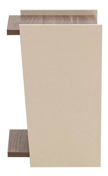 Příruční stolek Pitudu 3 (ořech + béžová)