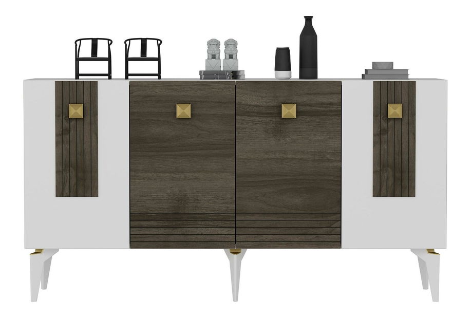 Konzolový stolek Nobate 1 (bílá + ořech)