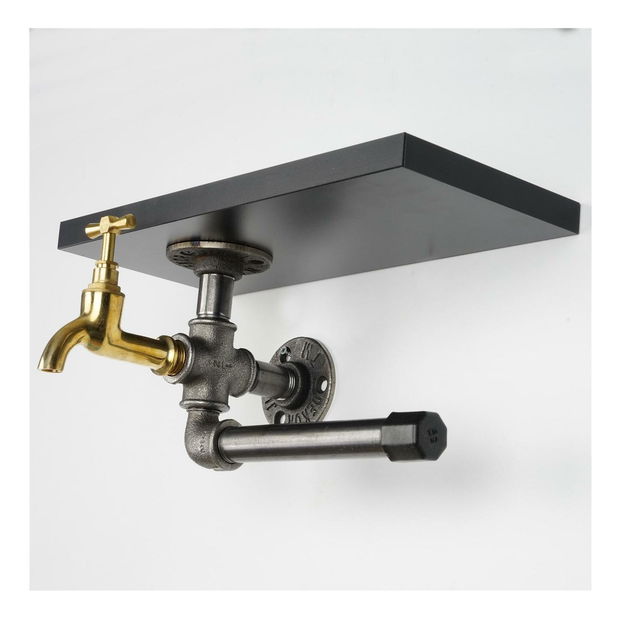 Držák na toaletní papír Nenanu 40 (černá + stříbrná)