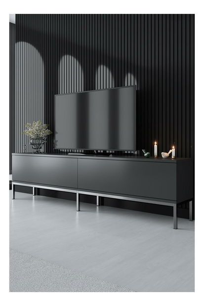 TV stolek/skříňka Vibubi 2 (antracit + stříbrná)