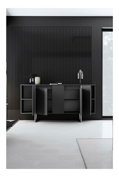 Skříňka Luna (antracit + stříbrná)