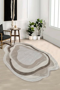 Koberec 160 x 230 cm Amora (bílá + hnědá)