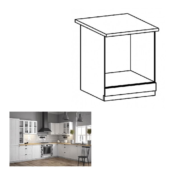 Dolní kuchyňská skříňka na vestavné spotřebiče D60ZK Provense (bílá + sosna andersen)