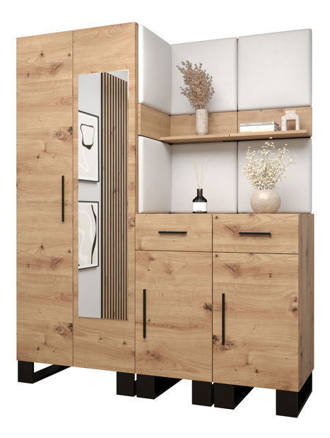 Předsíňová sestava Amanda 15 (dub artisan + bílá)