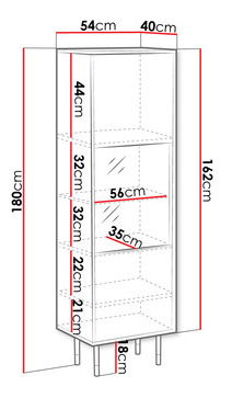 Vitrína Mediana 54 (černá + zlatá)
