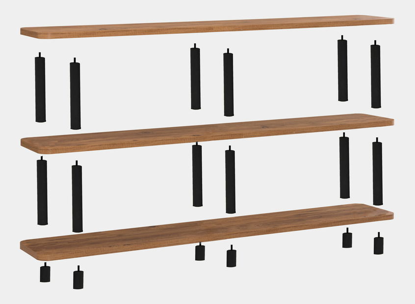 Regál Zorro (Černá + Borovice atlantic)