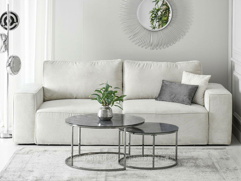 Konferenční stolek Grande (mramorově šedá + černá)